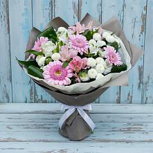 Букет цветов из:  Герберы, Альстромерии и Хризантемы в Ясные Зори