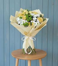 Букет цветов из:  Хризантемы и Розы в Ясные Зори